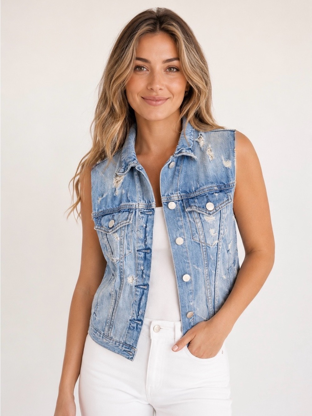 Rag & Bone | Light Blue Denim Vest | Small